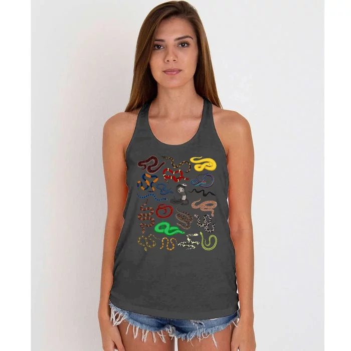 Different Types of Snakes Snake funny Women's Knotted Racerback Tank