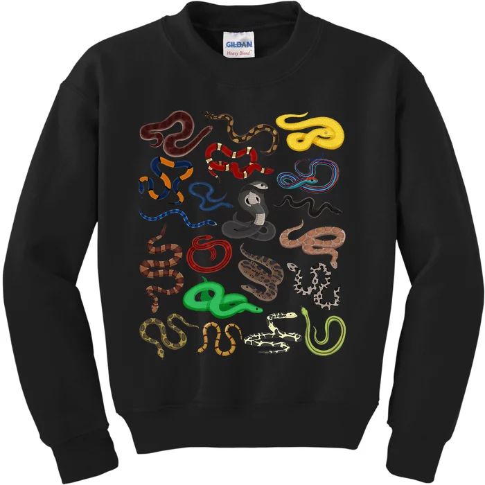 Different Types of Snakes Snake funny Kids Sweatshirt