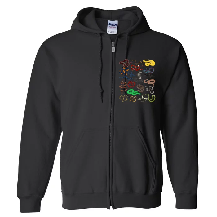 Different Types of Snakes Snake funny Full Zip Hoodie