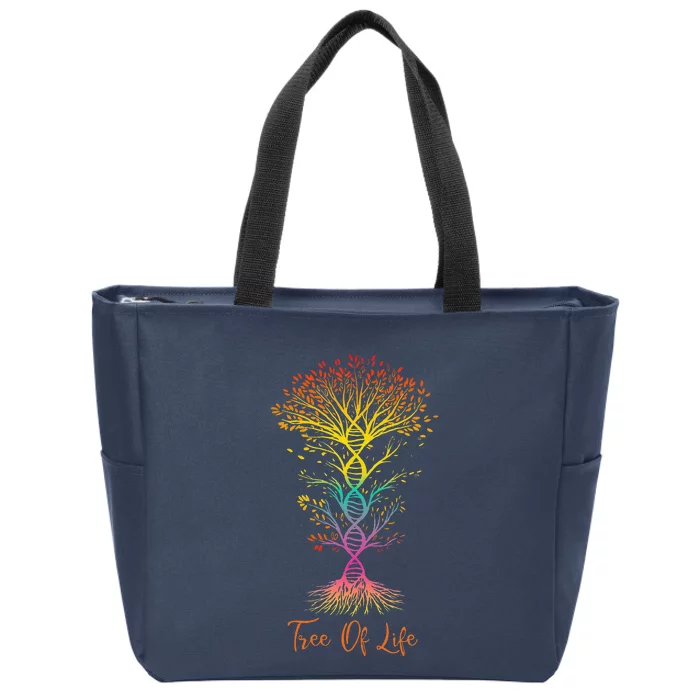 DNA Tree Of Life Genetics Spiritual Family Tree Roots Zip Tote Bag