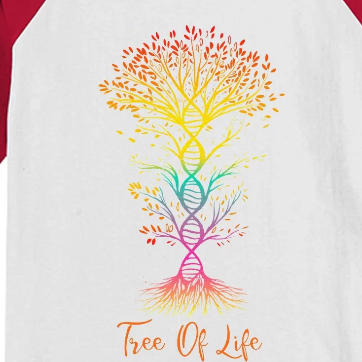 DNA Tree Of Life Genetics Spiritual Family Tree Roots Kids Colorblock Raglan Jersey