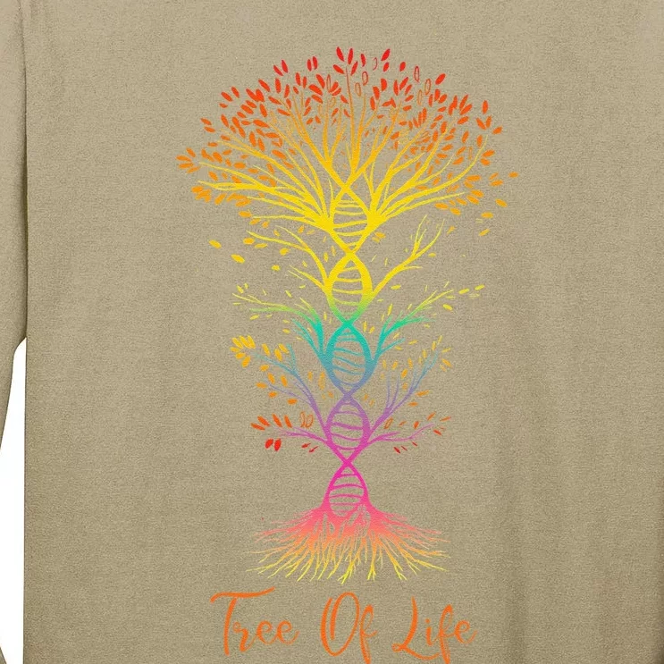 DNA Tree Of Life Genetics Spiritual Family Tree Roots Tall Long Sleeve T-Shirt