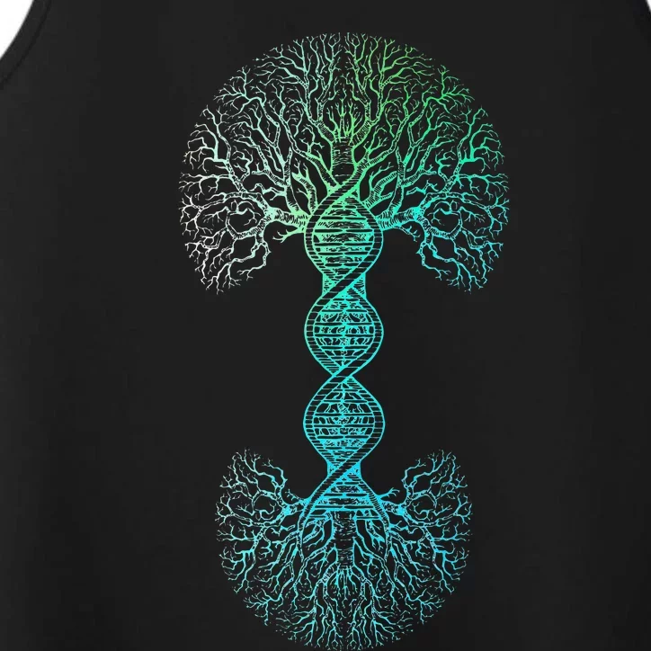 DNA Tree Of Life Science Of Genetics Earth Day Genealogy Cute Performance Tank