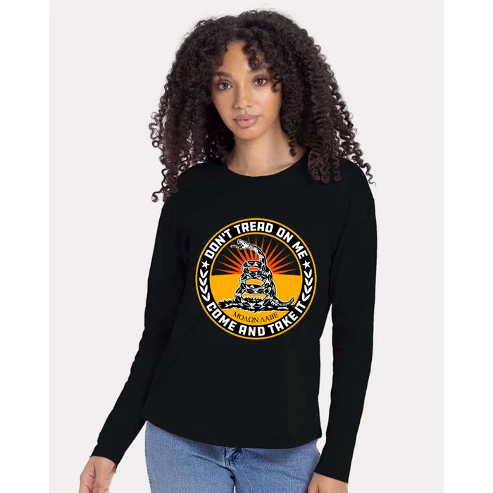 Dont Tread On Me Gadsden Flag Womens Cotton Relaxed Long Sleeve T-Shirt