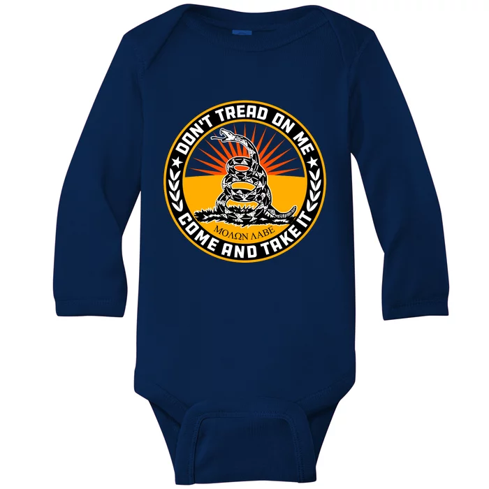 Dont Tread On Me Gadsden Flag Baby Long Sleeve Bodysuit