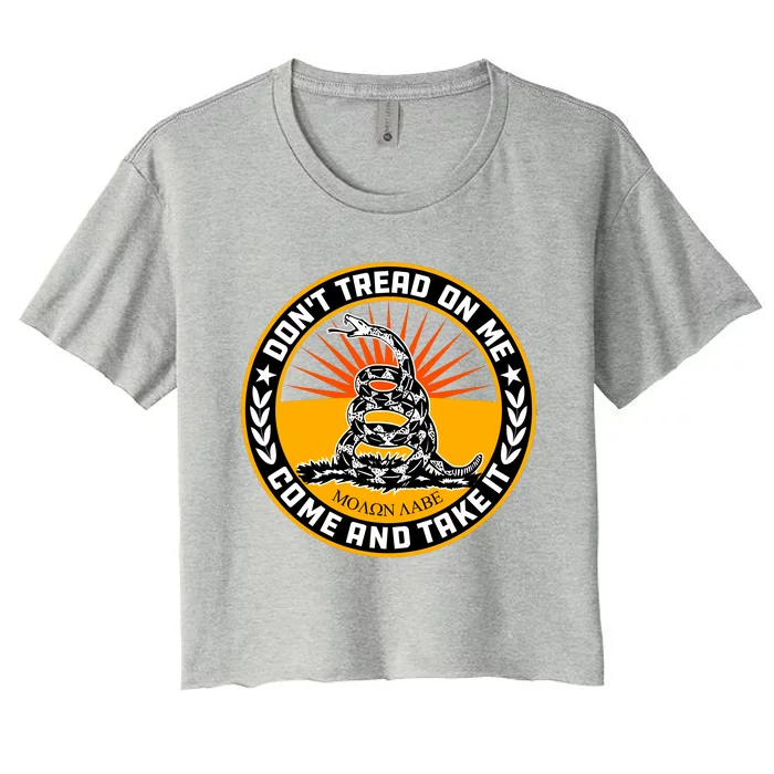 Dont Tread On Me Gadsden Flag Women's Crop Top Tee