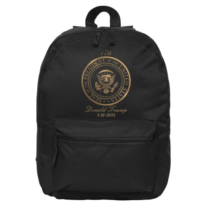 Donald Trump Official Gold Seal 47th President 16 in Basic Backpack