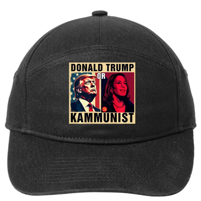 Donald Trump Or Kammunist 2024 President Election 7-Panel Snapback Hat