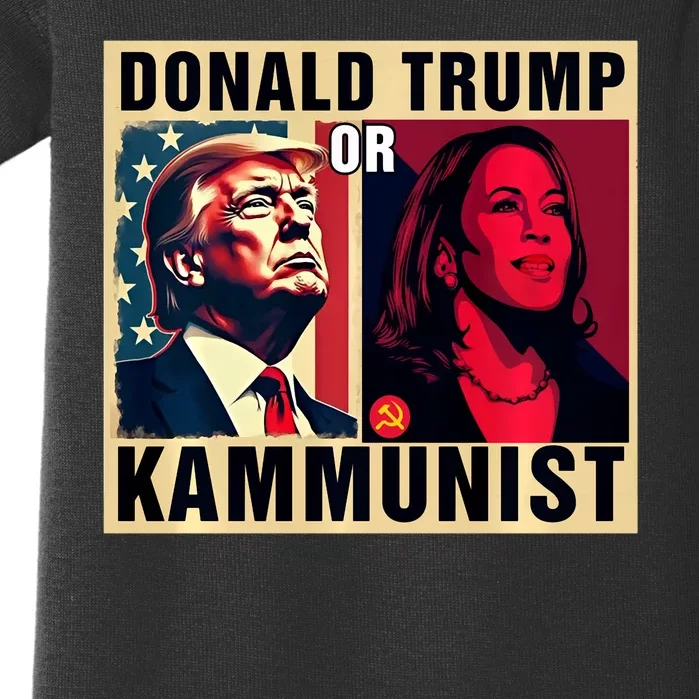 Donald Trump Or Kammunist 2024 President Election Baby Bodysuit