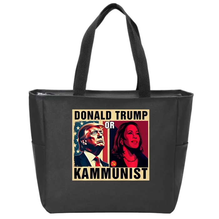 Donald Trump Or Kammunist 2024 President Election Zip Tote Bag