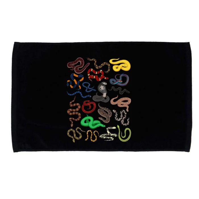 Different Types of Snakes Snake Collage Microfiber Hand Towel