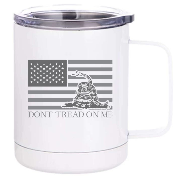 Dont Tread On Me Gadsden Snake Us Flag Front & Back 12oz Stainless Steel Tumbler Cup