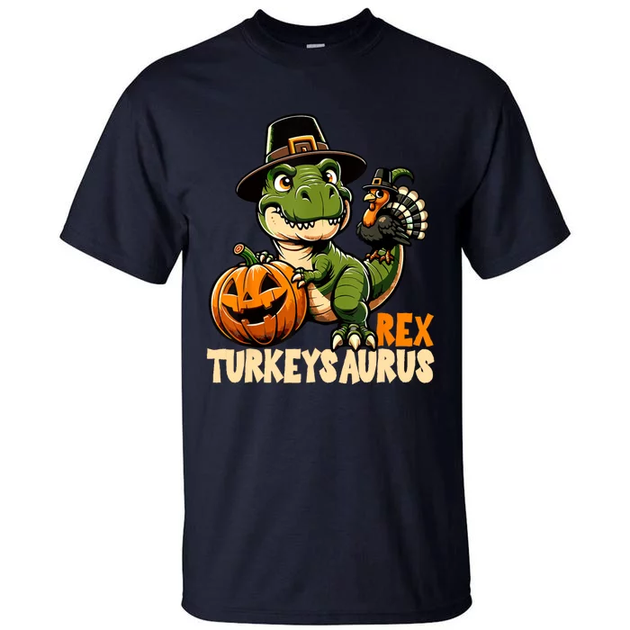 Dinosaur Thanksgiving Outfit Fall Kids Turkey Tall T-Shirt