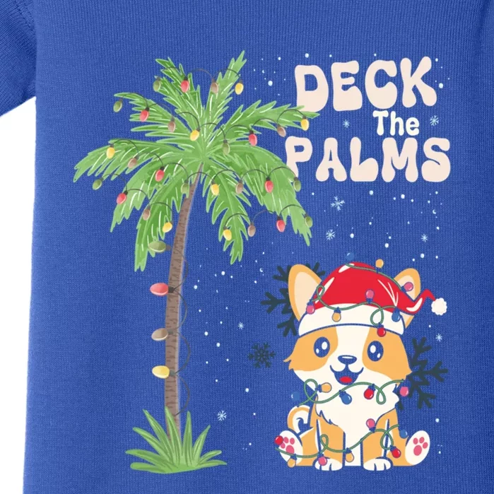 Deck The Palms Cute Cats Tropical Christmas Lights Palm Tree Gift Baby Bodysuit