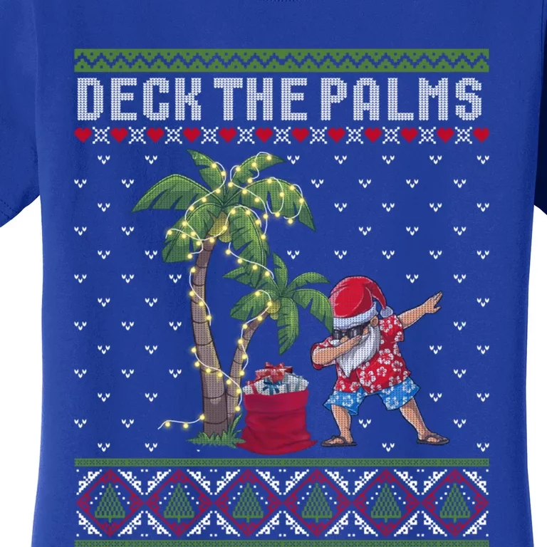 Deck The Palm Tree Lights Tropical Hawaii Family Christmas Funny Gift Women's T-Shirt