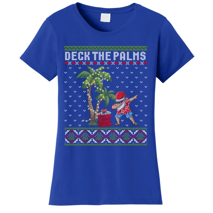 Deck The Palm Tree Lights Tropical Hawaii Family Christmas Funny Gift Women's T-Shirt