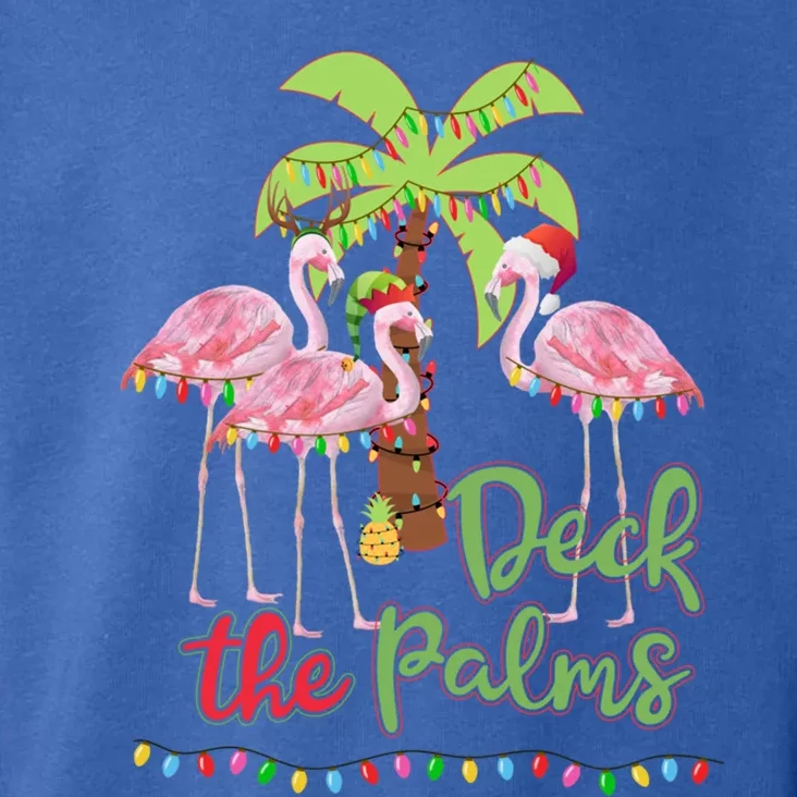 Deck The Palms Flamingo Christmas Vacation Family Great Gift Toddler Hoodie