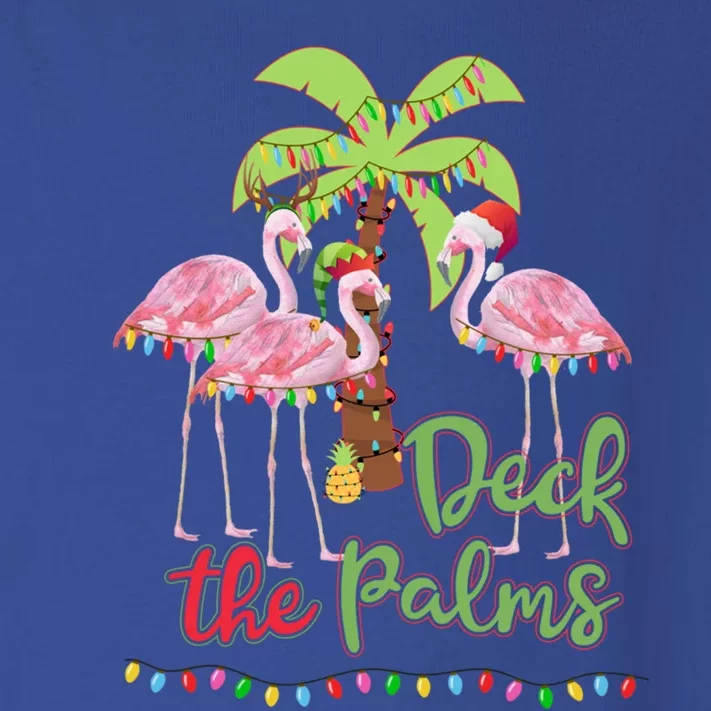 Deck The Palms Flamingo Christmas Vacation Family Great Gift Toddler Long Sleeve Shirt