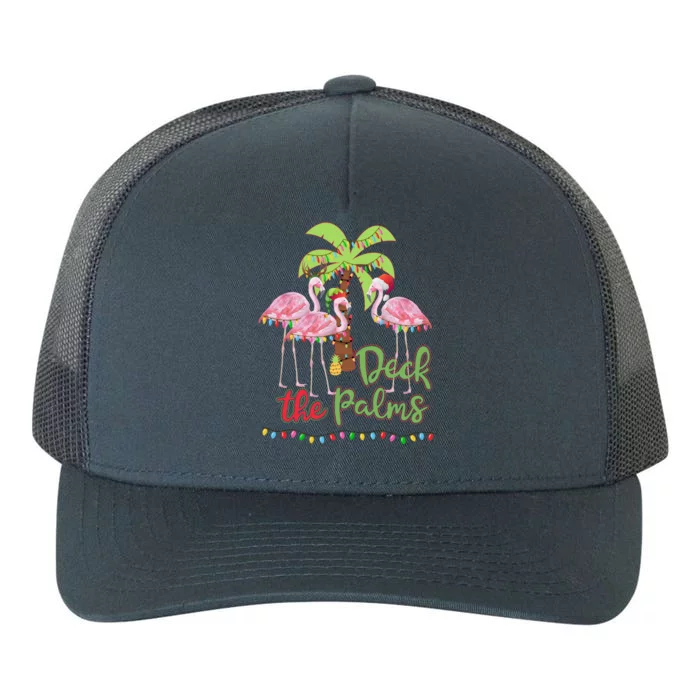 Deck The Palms Flamingo Christmas Vacation Family Great Gift Yupoong Adult 5-Panel Trucker Hat