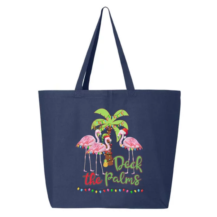 Deck The Palms Flamingo Christmas Vacation Family Great Gift 25L Jumbo Tote