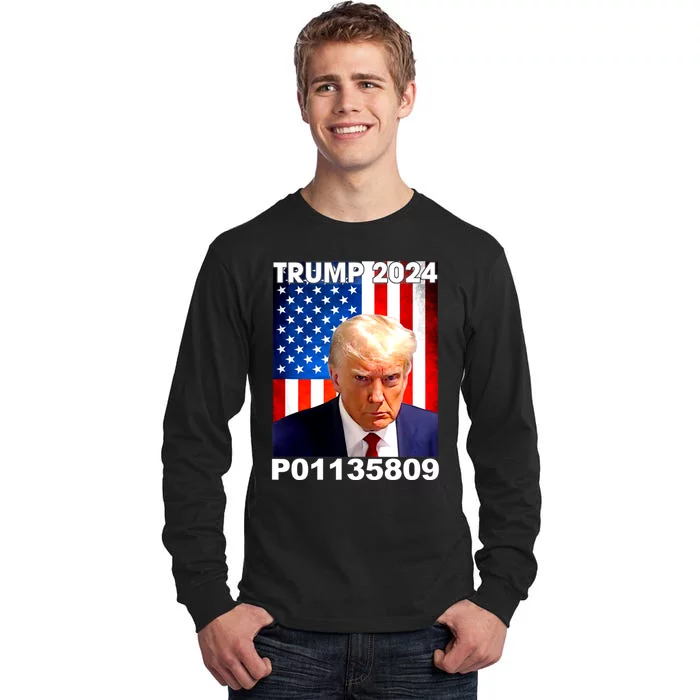 Donald Trump Prison Mugshot Funny Fulton County GA Tall Long Sleeve T-Shirt