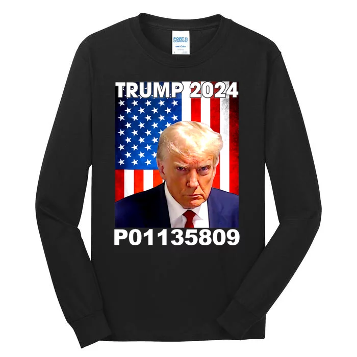 Donald Trump Prison Mugshot Funny Fulton County GA Tall Long Sleeve T-Shirt