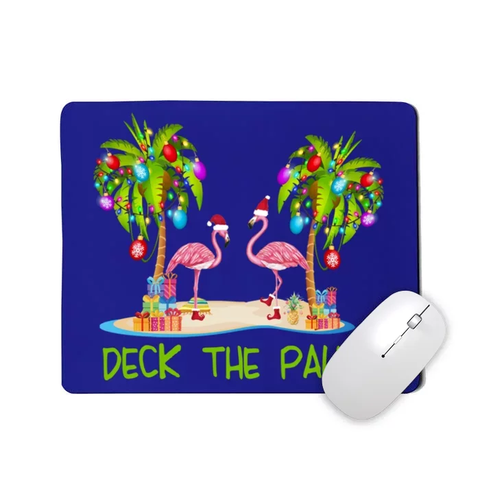 Deck The Palms Merry Flamingo Christmas Holiday Xmas Lights Funny Gift Mousepad