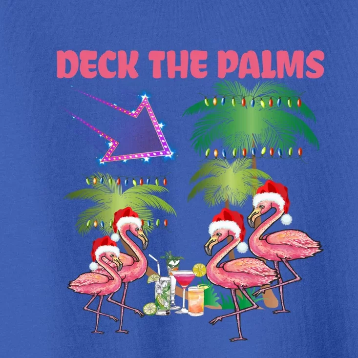 Deck The Palms Flamingo Tropical Christmas Palm Tree Lights Meaningful Gift Toddler T-Shirt