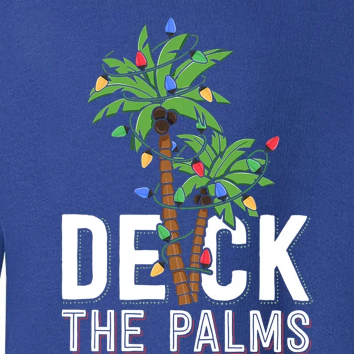 Deck The Palms Merry Christmas Tropical Hawaii Palm Tree Gift Toddler Sweatshirt