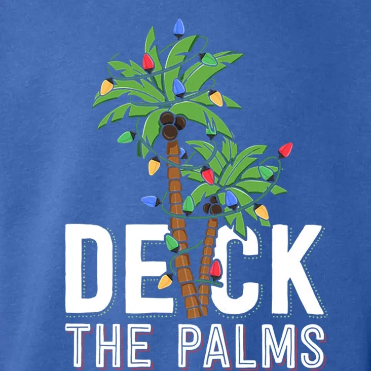 Deck The Palms Merry Christmas Tropical Hawaii Palm Tree Gift Toddler Hoodie