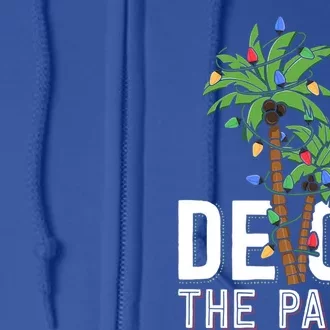 Deck The Palms Merry Christmas Tropical Hawaii Palm Tree Gift Full Zip Hoodie