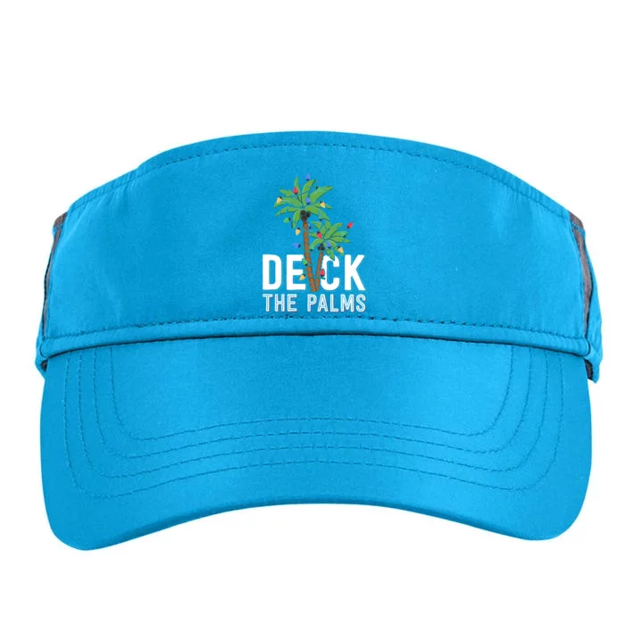 Deck The Palms Merry Christmas Tropical Hawaii Palm Tree Gift Adult Drive Performance Visor