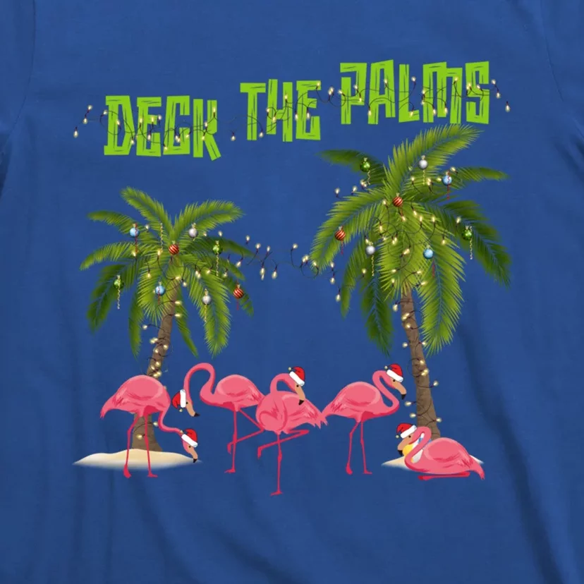 Deck The Palms Merry Flamingo Christmas Funny Xmas Meaningful Gift T-Shirt