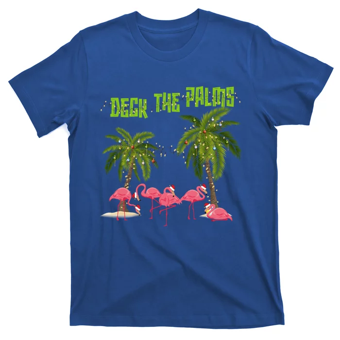 Deck The Palms Merry Flamingo Christmas Funny Xmas Meaningful Gift T-Shirt