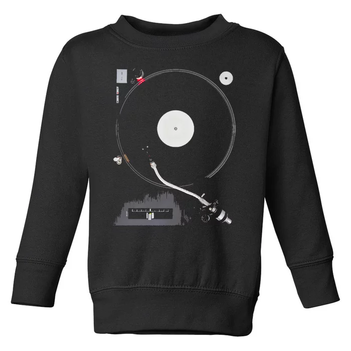 Dj Turntable Playing Vinyl Record Photo Toddler Sweatshirt