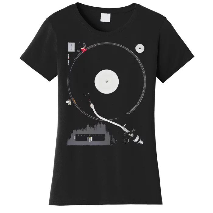 Dj Turntable Playing Vinyl Record Photo Women's T-Shirt