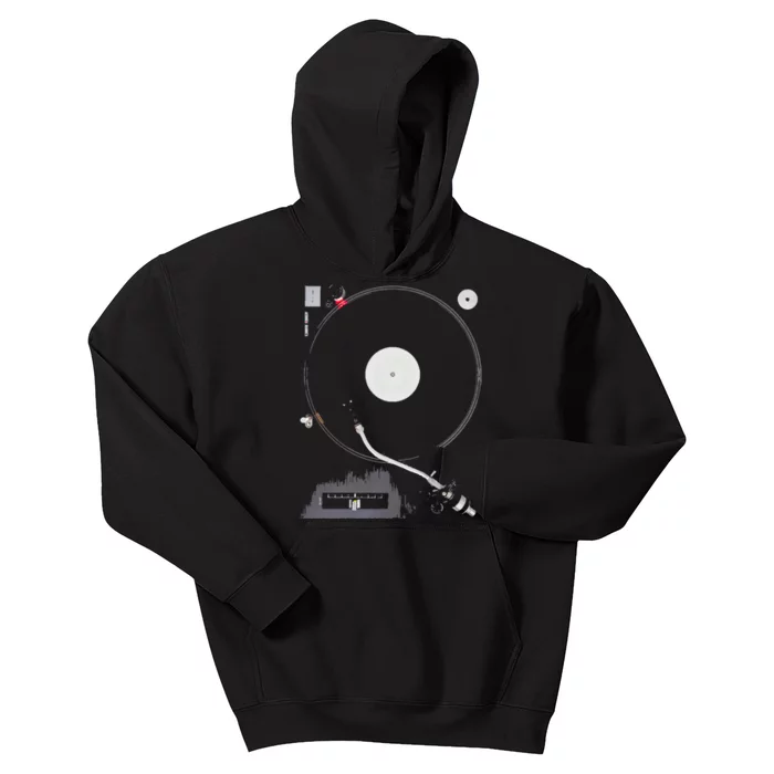 Dj Turntable Playing Vinyl Record Photo Kids Hoodie