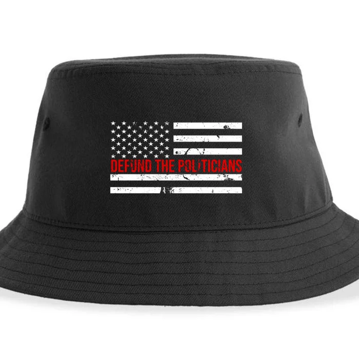 Defund The Politicians American Flag Sustainable Bucket Hat