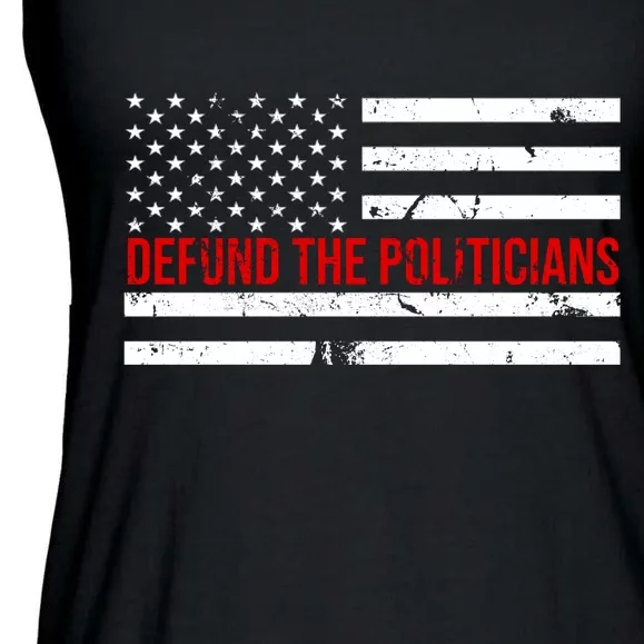 Defund The Politicians American Flag Ladies Essential Flowy Tank