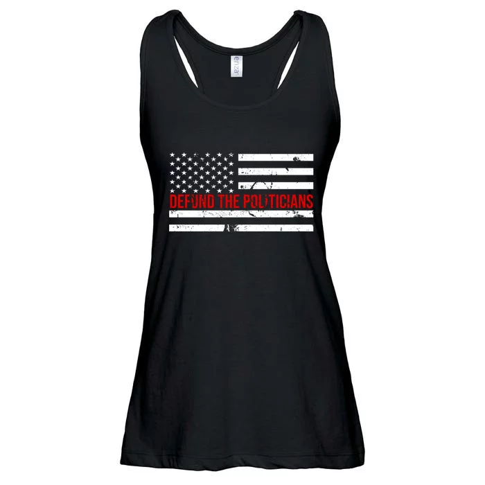 Defund The Politicians American Flag Ladies Essential Flowy Tank