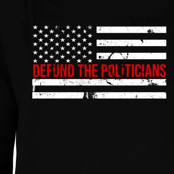 Defund The Politicians American Flag Womens Funnel Neck Pullover Hood