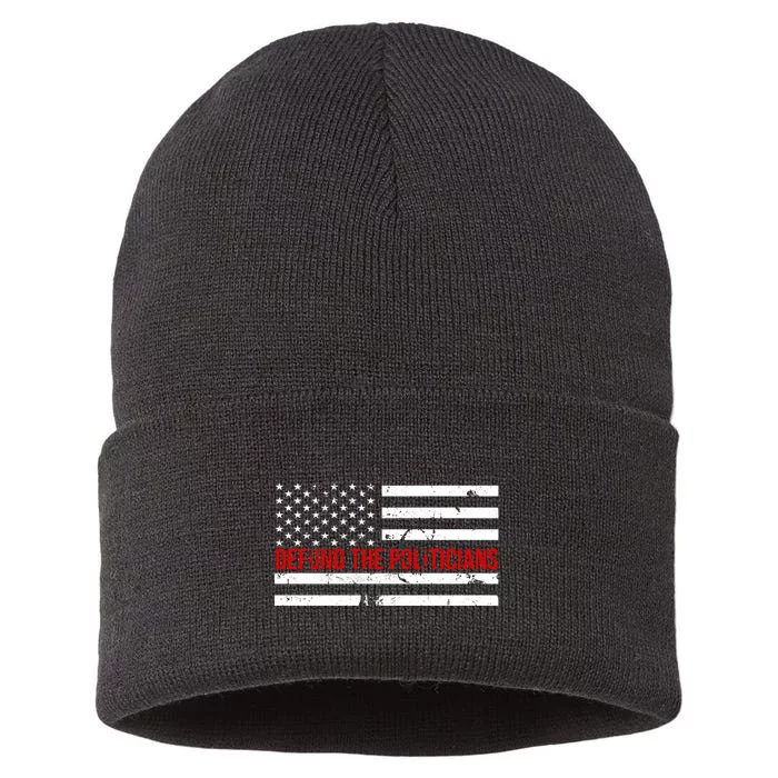 Defund The Politicians American Flag Sustainable Knit Beanie