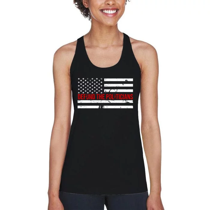 Defund The Politicians American Flag Women's Racerback Tank