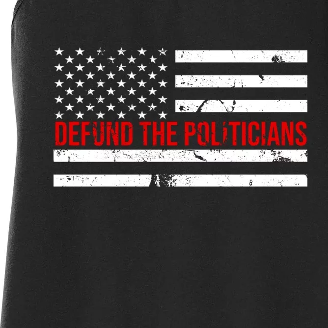 Defund The Politicians American Flag Women's Racerback Tank