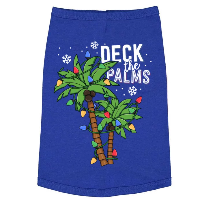 Deck The Palms Tropical Hawaii Christmas Palm Tree Lights Gift Doggie Tank