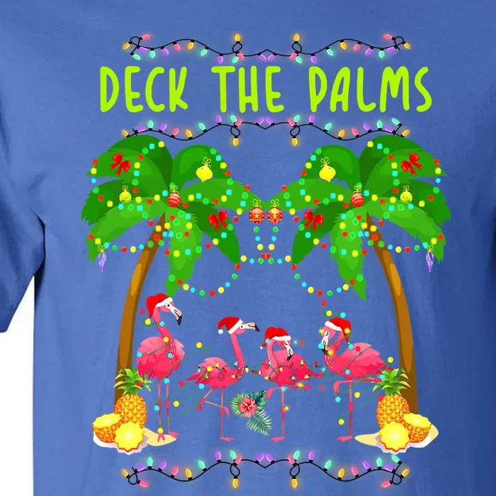 Deck The Palms Merry Flamingo Christmas Pajama Funny Xmas Cute Gift Tall T-Shirt