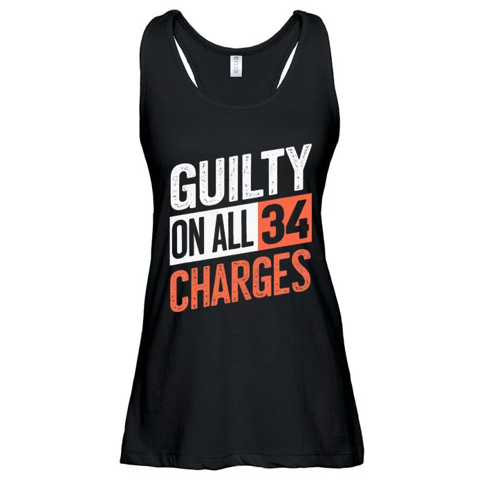 Donald Trump President 45 Guilty On All 34 Counts Ladies Essential Flowy Tank