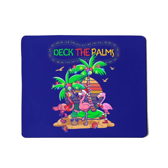 Deck The Palms Merry Flamingo Christmas Palm Tree Beach Meaningful Gift Mousepad