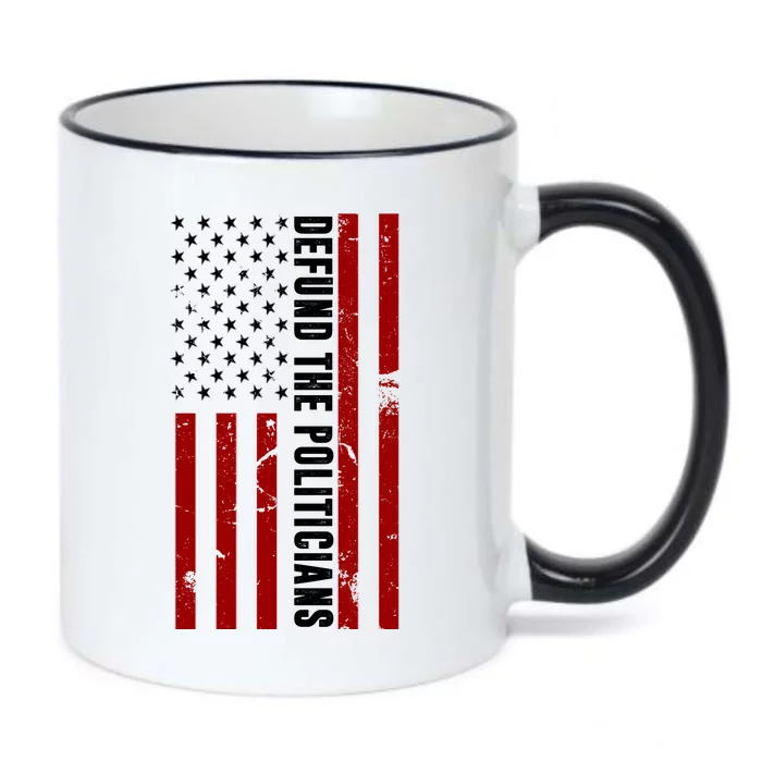 Defund The Politicians US Flag Black Color Changing Mug