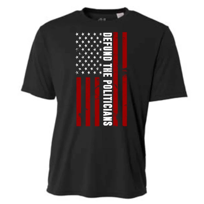 Defund The Politicians US Flag Cooling Performance Crew T-Shirt